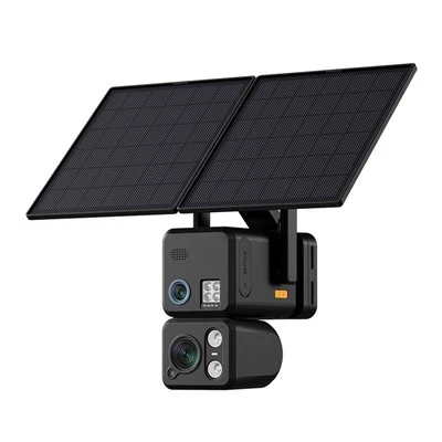 8MP دوہری-لینس شمسی توانائی سے چلنے والا سیکیورٹی کیمرہ